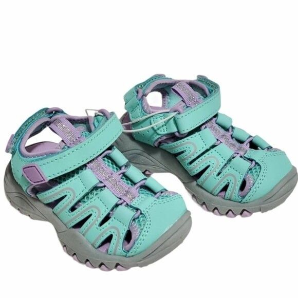 Cat & Jack Girl's Toddler Afton Hiking Sandal Mint/Purple - Picture 1 of 7